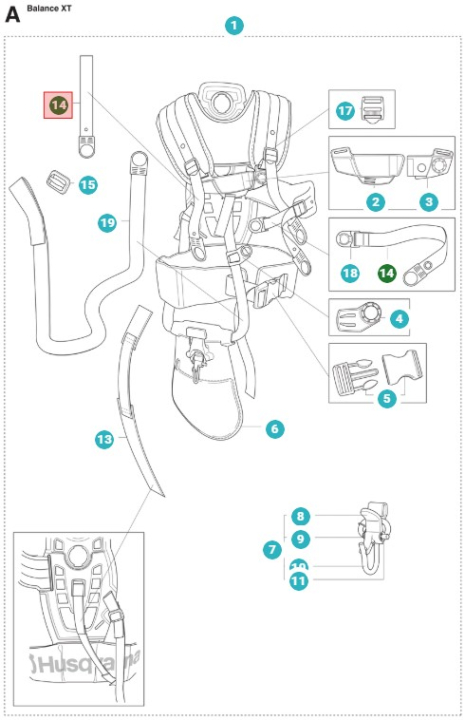 Zespół 5039961-07 w grupie Części Zamienne / Części zamienne Wykaszarki / Części zamienne Husqvarna 555RXT w GPLSHOP (5039961-07)