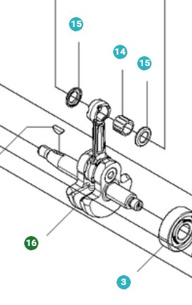 Wał korbowy w grupie Części Zamienne / Części zamienne Dmuchawy do liści / Części zamienne Husqvarna 530BT w GPLSHOP (5041193-01)