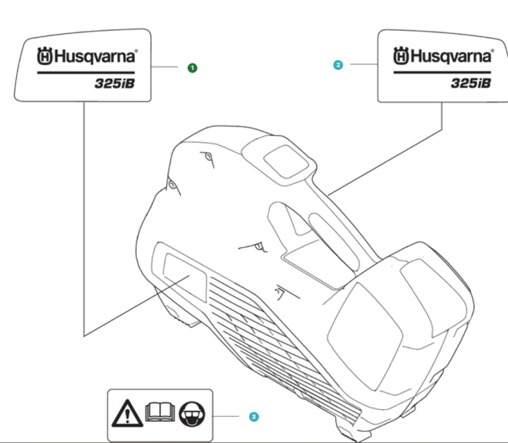 Naklejka Produkt Naklejka Lewa 325Ib w grupie Części Zamienne / Części zamienne Dmuchawy do liści / Części zamienne Husqvarna 325iB w GPLSHOP (5296338-01)