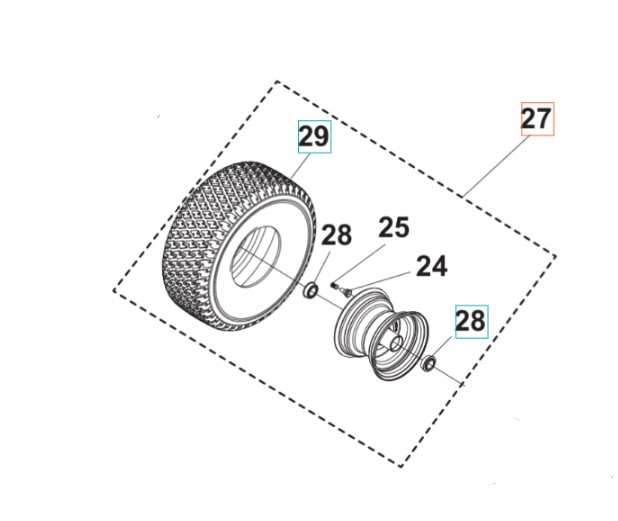 Zestaw kół TS 112, TS 114, TC 215T, TC 220T, TS 112, TS 114, TS 215T, TS 217T w grupie Części Zamienne / Części zamienne Traktory ogrodowe / Części zamienne Husqvarna TS 114 w GPLSHOP (5311479-41)