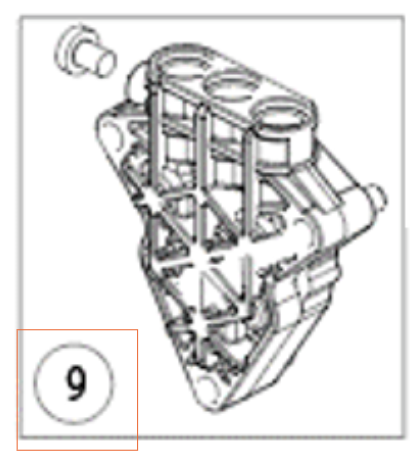 Blok cylindrów głowicy cylindrów 1 5312596-01 w grupie Części Zamienne / Części zamienne Myjki ciśnieniowe / Części zamienne Husqvarna PW235R w GPLSHOP (5312596-01)