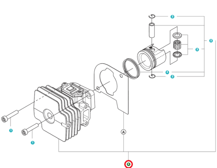 Zespół cylindra w grupie Części Zamienne / Części zamienne Nożyce do żywopłotu / Części zamienne Husqvarna 522HDR75X w GPLSHOP (5460576-01)