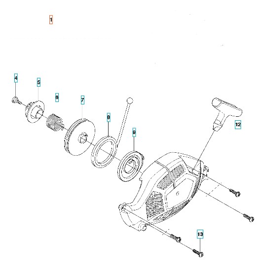 Urządzenie uruchamiające Husqvarna 439 w grupie Części Zamienne / Części zamienne Pilarki / Części zamienne Husqvarna 439 w GPLSHOP (5793098-01)