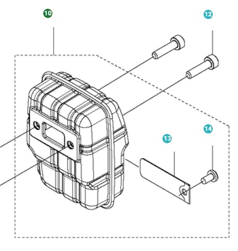 Tłumik Kpl w grupie Części Zamienne / Części zamienne Nożyce do żywopłotu / Części zamienne Husqvarna 325HE4 w GPLSHOP (5805236-02)