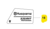 Produkt z naklejką w grupie Części Zamienne / Części zamienne Wykaszarki / Części zamienne Husqvarna 535iRXT w GPLSHOP (5933498-01)